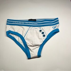 White and Blue Men's Briefs James Tudor
